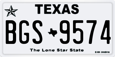 TX license plate BGS9574