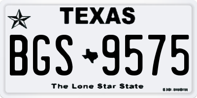 TX license plate BGS9575