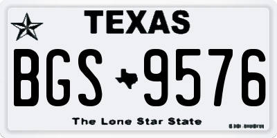 TX license plate BGS9576