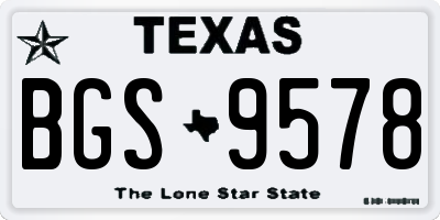 TX license plate BGS9578