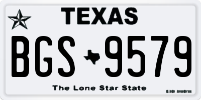 TX license plate BGS9579