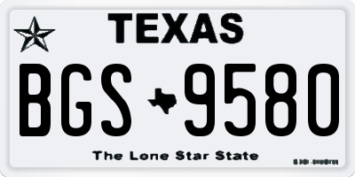 TX license plate BGS9580