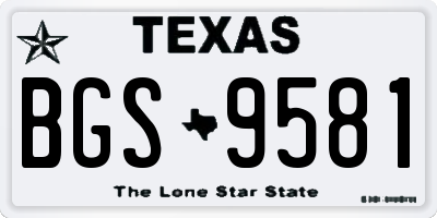 TX license plate BGS9581