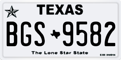 TX license plate BGS9582