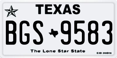 TX license plate BGS9583