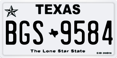 TX license plate BGS9584