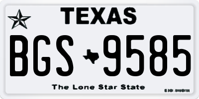 TX license plate BGS9585