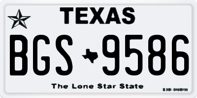 TX license plate BGS9586