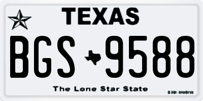 TX license plate BGS9588