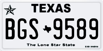 TX license plate BGS9589