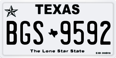 TX license plate BGS9592