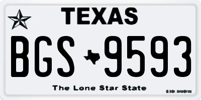 TX license plate BGS9593