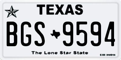 TX license plate BGS9594
