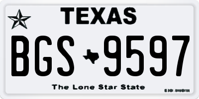 TX license plate BGS9597