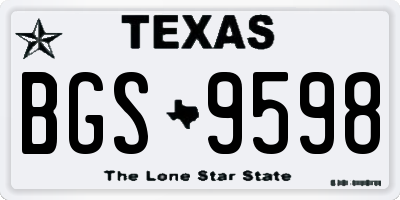 TX license plate BGS9598