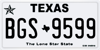 TX license plate BGS9599