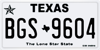 TX license plate BGS9604
