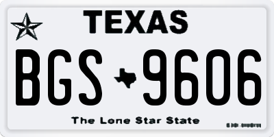 TX license plate BGS9606