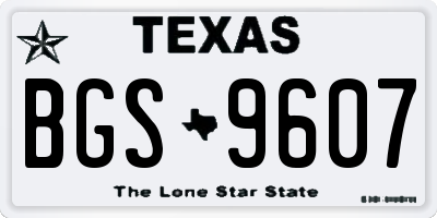 TX license plate BGS9607
