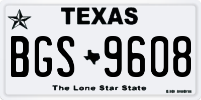 TX license plate BGS9608