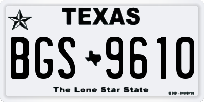 TX license plate BGS9610