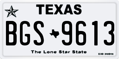 TX license plate BGS9613
