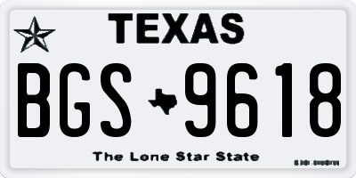 TX license plate BGS9618