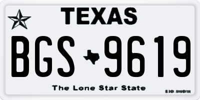 TX license plate BGS9619