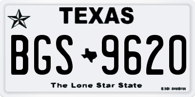 TX license plate BGS9620