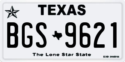 TX license plate BGS9621