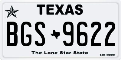 TX license plate BGS9622