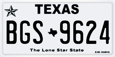 TX license plate BGS9624