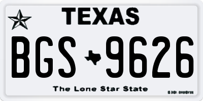 TX license plate BGS9626