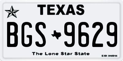 TX license plate BGS9629