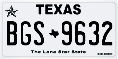 TX license plate BGS9632