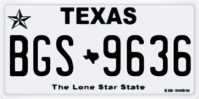 TX license plate BGS9636