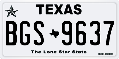 TX license plate BGS9637