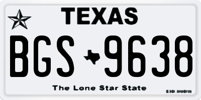 TX license plate BGS9638
