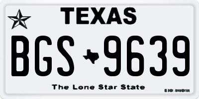 TX license plate BGS9639