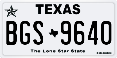 TX license plate BGS9640