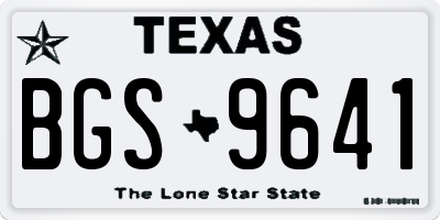 TX license plate BGS9641