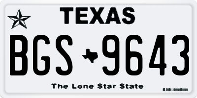 TX license plate BGS9643