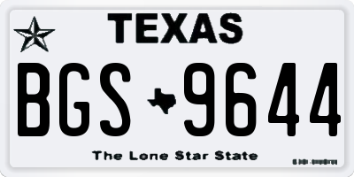 TX license plate BGS9644