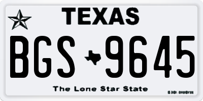 TX license plate BGS9645