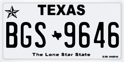 TX license plate BGS9646