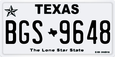 TX license plate BGS9648