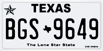TX license plate BGS9649