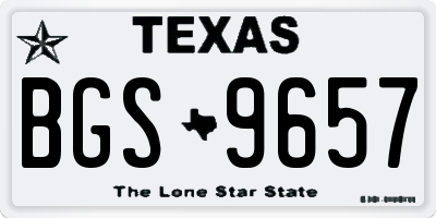 TX license plate BGS9657