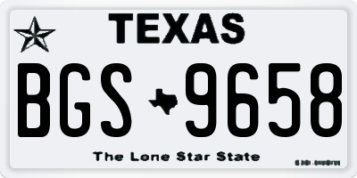 TX license plate BGS9658