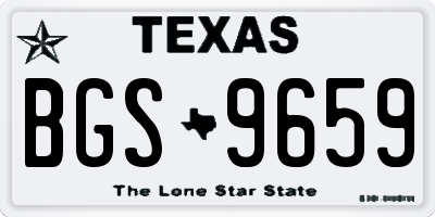 TX license plate BGS9659